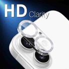 For iPhone 16 / 16 Plus NORTHJO Camera Lens Protector Glitter Ring 3D Tempered Glass Film(Silver) - 3