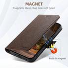 For iPhone 12 Pro Max Suteni J08 Multifunctional Cross Texture MagSafe Leather Phone Case(Brown) - 2