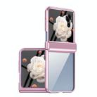 For Honor Magic V Flip Plating Transparent Folding Hinged Phone Case(Pink) - 1