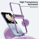 For Honor Magic V Flip Plating Transparent Folding Hinged Phone Case(Purple) - 2