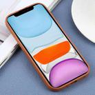 For iPhone 11 Plain Imitation Leather Back Cover Phone Case(Brown) - 3