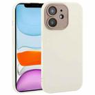 For iPhone 11 Plain Imitation Leather Back Cover Phone Case(White) - 1