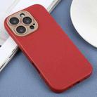 For iPhone 11 Plain Imitation Leather Back Cover Phone Case(Red) - 2