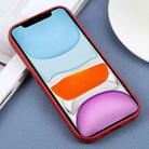 For iPhone 11 Plain Imitation Leather Back Cover Phone Case(Red) - 3
