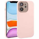 For iPhone 11 Plain Imitation Leather Back Cover Phone Case(Pink) - 1