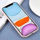 For iPhone 11 Plain Imitation Leather Back Cover Phone Case(Pink) - 3