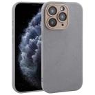 For iPhone 11 Pro Max Plain Imitation Leather Back Cover Phone Case(Grey) - 1
