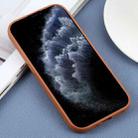 For iPhone 11 Pro Max Plain Imitation Leather Back Cover Phone Case(Brown) - 3