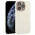 For iPhone 11 Pro Max Plain Imitation Leather Back Cover Phone Case(White) - 1