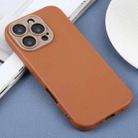 For iPhone 12 Pro Plain Imitation Leather Back Cover Phone Case(Brown) - 2