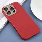 For iPhone 12 Pro Max Plain Imitation Leather Back Cover Phone Case(Red) - 2