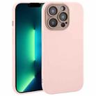 For iPhone 13 Pro Max Plain Imitation Leather Back Cover Phone Case(Pink) - 1
