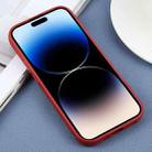 For iPhone 14 Pro Plain Imitation Leather Back Cover Phone Case(Red) - 3