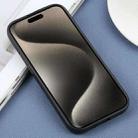 For iPhone 15 Pro Max Plain Imitation Leather Back Cover Phone Case(Black) - 3