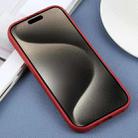 For iPhone 15 Pro Max Plain Imitation Leather Back Cover Phone Case(Red) - 3