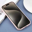 For iPhone 15 Pro Max Plain Imitation Leather Back Cover Phone Case(Pink) - 3