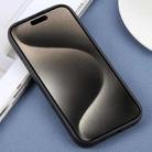 For iPhone 15 Pro Plain Imitation Leather Back Cover Phone Case(Black) - 3