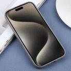 For iPhone 15 Pro Plain Imitation Leather Back Cover Phone Case(Grey) - 3