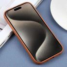 For iPhone 15 Pro Plain Imitation Leather Back Cover Phone Case(Brown) - 3