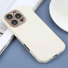 For iPhone 15 Pro Plain Imitation Leather Back Cover Phone Case(White) - 2