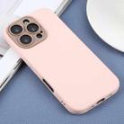 For iPhone 15 Pro Plain Imitation Leather Back Cover Phone Case(Pink) - 2