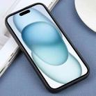 For iPhone 15 Plus Plain Imitation Leather Back Cover Phone Case(Black) - 3