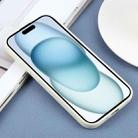 For iPhone 15 Plus Plain Imitation Leather Back Cover Phone Case(White) - 3