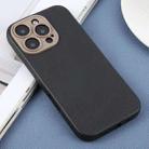 For iPhone 15 Plain Imitation Leather Back Cover Phone Case(Black) - 2