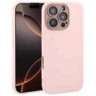 For iPhone 16 Pro Max Plain Imitation Leather Back Cover Phone Case(Pink) - 1