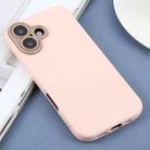 For iPhone 16 Plus Plain Imitation Leather Back Cover Phone Case(Pink) - 2