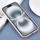 For iPhone 16 Plus Plain Imitation Leather Back Cover Phone Case(Pink) - 3