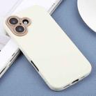 For iPhone 16 Plain Imitation Leather Back Cover Phone Case(White) - 2