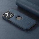 For iPhone 15 Pro Suteni G1 Cross Texture MagSafe Phone Case(Blue) - 3