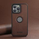 For iPhone 15 Suteni G1 Cross Texture MagSafe Phone Case(Brown) - 2