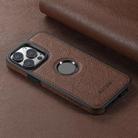 For iPhone 15 Suteni G1 Cross Texture MagSafe Phone Case(Brown) - 3