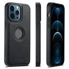 For iPhone 12 Pro Max Suteni G1 Cross Texture MagSafe Phone Case(Black) - 1