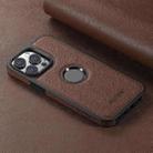 For iPhone 12 Pro Max Suteni G1 Cross Texture MagSafe Phone Case(Brown) - 3