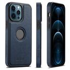 For iPhone 12 Pro Max Suteni G1 Cross Texture MagSafe Phone Case(Blue) - 1
