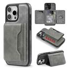 For iPhone 11 Pro Max Shield Multi-functional MagSafe Card Bag Phone Case(Grey) - 1