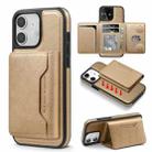 For iPhone 12 Shield Multi-functional MagSafe Card Bag Phone Case(Desert Gold) - 1