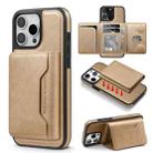 For iPhone 12 Pro Max Shield Multi-functional MagSafe Card Bag Phone Case(Desert Gold) - 1