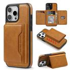 For iPhone 12 Pro Max Shield Multi-functional MagSafe Card Bag Phone Case(Brown) - 1