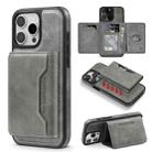 For iPhone 13 Shield Multi-functional MagSafe Card Bag Phone Case(Grey) - 1