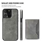 For iPhone 13 Shield Multi-functional MagSafe Card Bag Phone Case(Grey) - 2