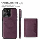 For iPhone 13 Pro Max Shield Multi-functional MagSafe Card Bag Phone Case(Purple) - 2