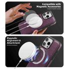 For iPhone 14 Shield Multi-functional MagSafe Card Bag Phone Case(Purple) - 3