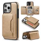 For iPhone 15 Pro Shield Multi-functional MagSafe Card Bag Phone Case(Desert Gold) - 1