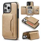 For iPhone 16 Pro Max Shield Multi-functional MagSafe Card Bag Phone Case(Desert Gold) - 1