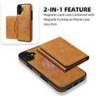 For iPhone 16 Plus Shield Multi-functional MagSafe Card Bag Phone Case(Brown) - 2