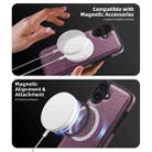 For iPhone 16 Plus Shield Multi-functional MagSafe Card Bag Phone Case(Purple) - 3